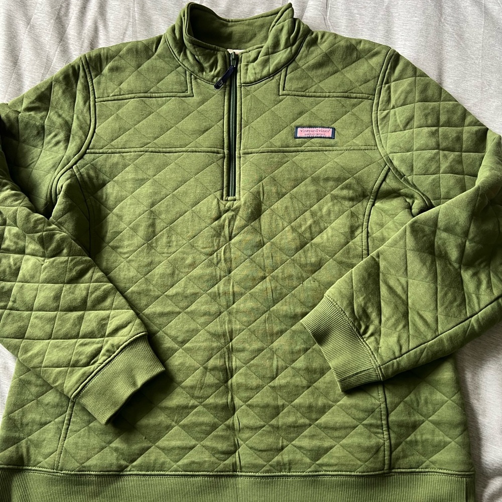 Vineyard Vines Green Quilted Pullover